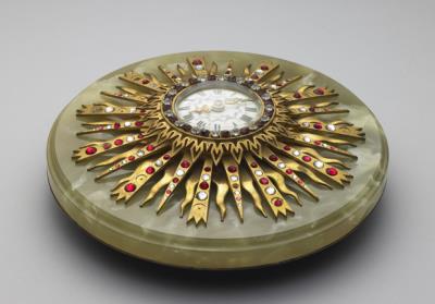 图片[2]-Sunburst clock on jade plaque. 19th century, Qing dynasty.-China Archive